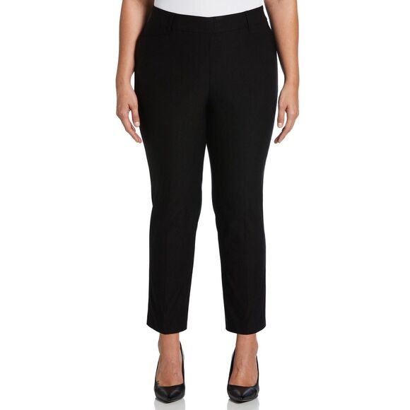 Rafaella Black Stretch Ankle Cropped Pants Professional Fit Size 16 - Picture 1 of 7